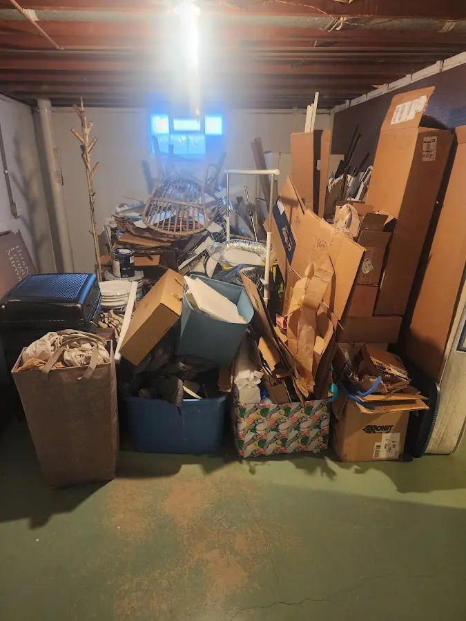 Roll-off dumpster container at job site for 4 Yard Dumpster Rental in Upper Providence